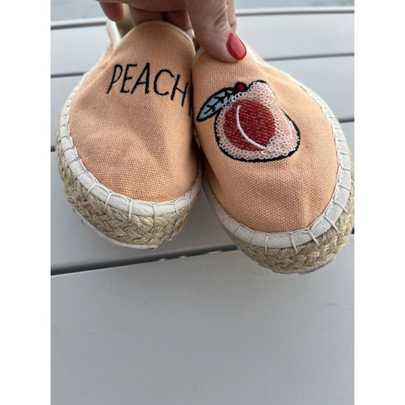 ASOS Joellie Peachy Novelty Espadrilles - Size 5 - Peach/Tan - Picture 7 of 11